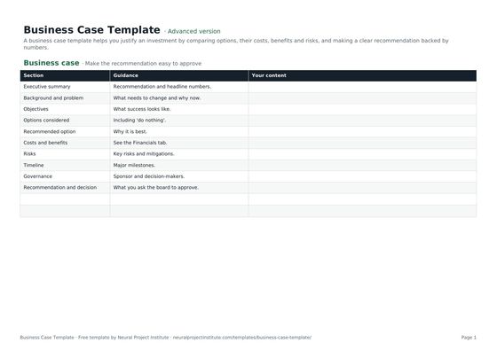business case template