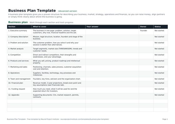 business plan template