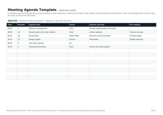 meeting agenda template